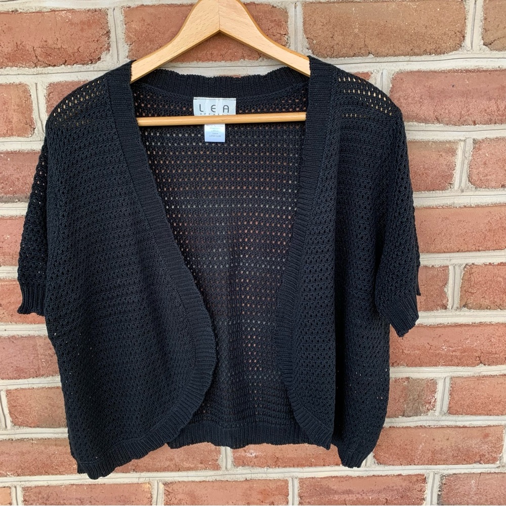 Black open front cardigan sweater. Size Large